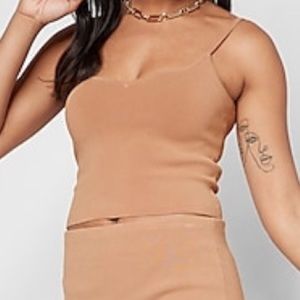 Express Body Contour Sweetheart Cropped Sweater Cami